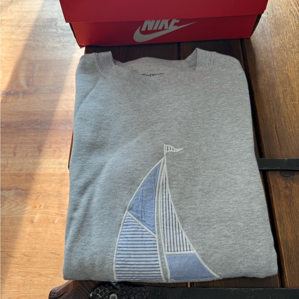 Uniqlo x JW Anderson Gray Sweatshirt with Sailboat Design